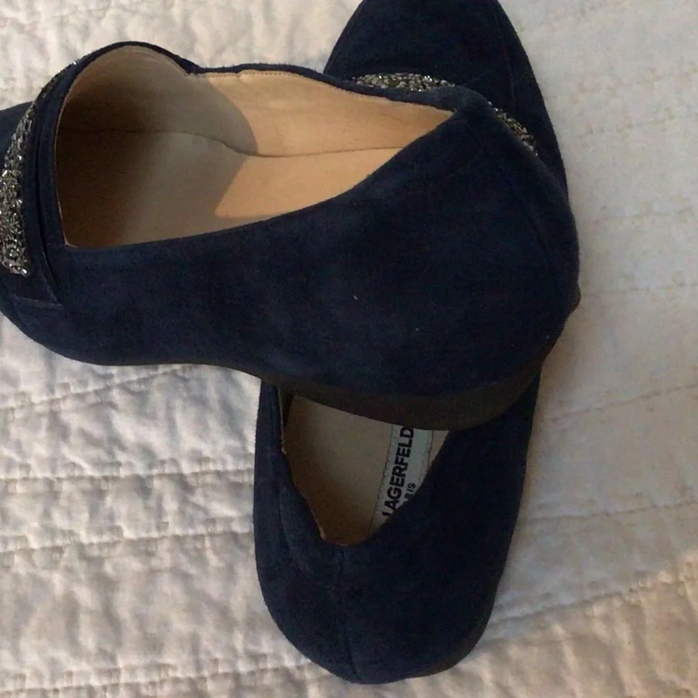 Karl Lagerfeld Shoes Quincey Navy Leather Suede Dress Loafers, 7M - Picture 6 of 8